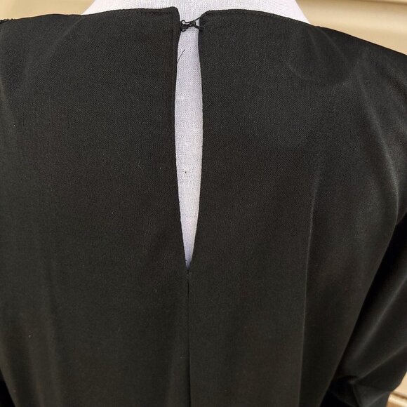 Vintage Edith Flagg California Black Dress Bead Shoulder Embellishment No Sz Tag - Picture 6 of 8